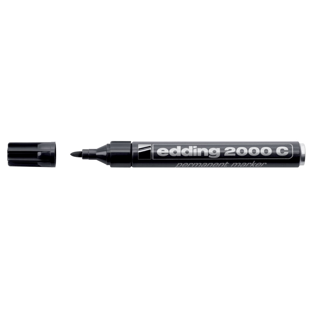 Marker permanent Edding 2000C, corp metalic, varf rotund, 1.5-3 mm, negru Marker permanent Edding 2000C, corp metalic, varf rotund, 1.5-3 mm, negru